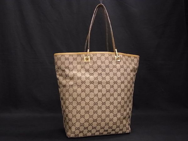1円 □美品□ GUCCI グッチ 002 1098 002414 GGキャンバス×レザー 