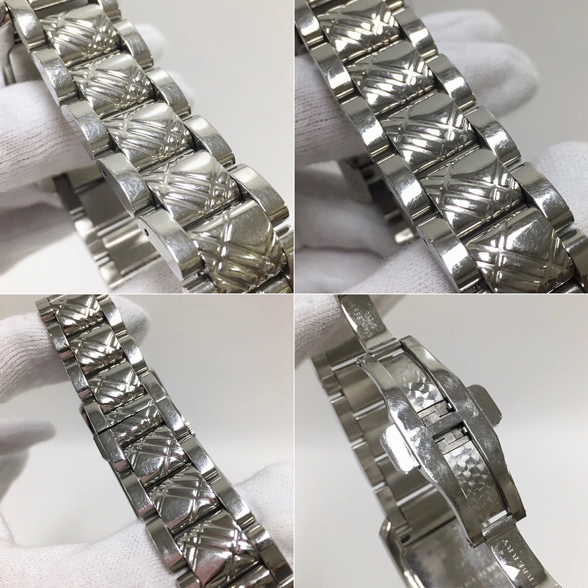 BURBERRY 腕時計 BU1090 メンズ スクエア レクタンギュラー シルバー