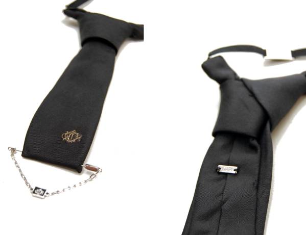 超希少☆ディオールオム08AW ロゴ刺繍ショートタイ タイチェーン Dior homme 08aw 希少