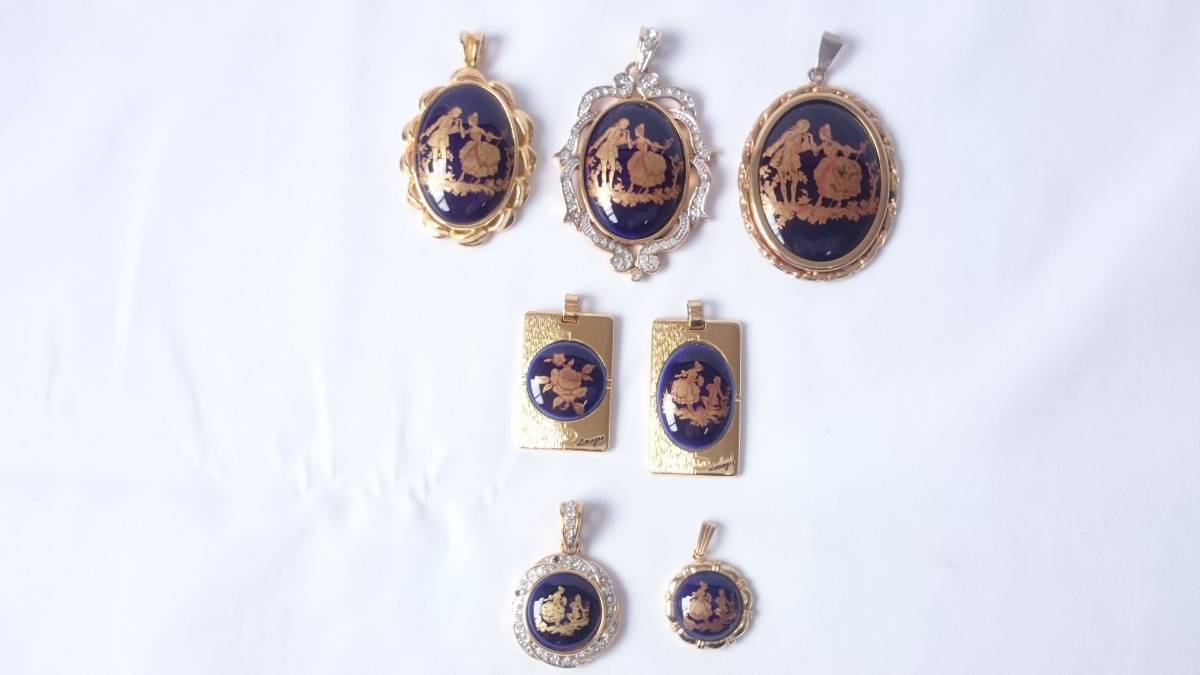 美品】Limoges リモージュ ペンダントトップ 7点セット/ゴールド 