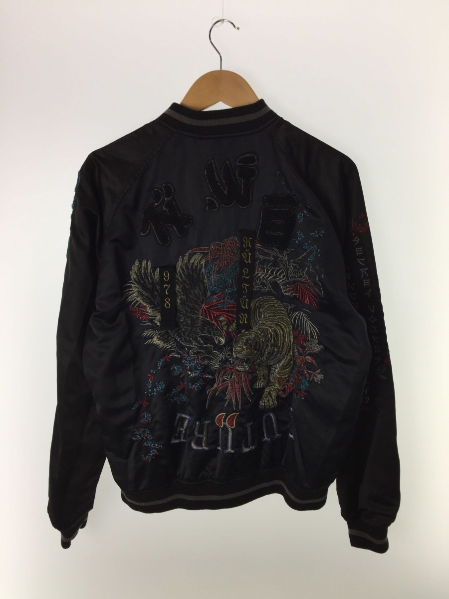 DIESEL◇スカジャン/M/ナイロン/BLK ジャケット、上着 ファッション