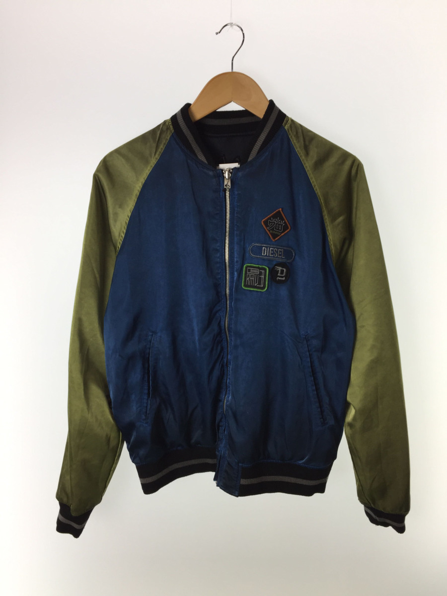 DIESEL◇スカジャン/M/ナイロン/BLK ジャケット、上着 ファッション