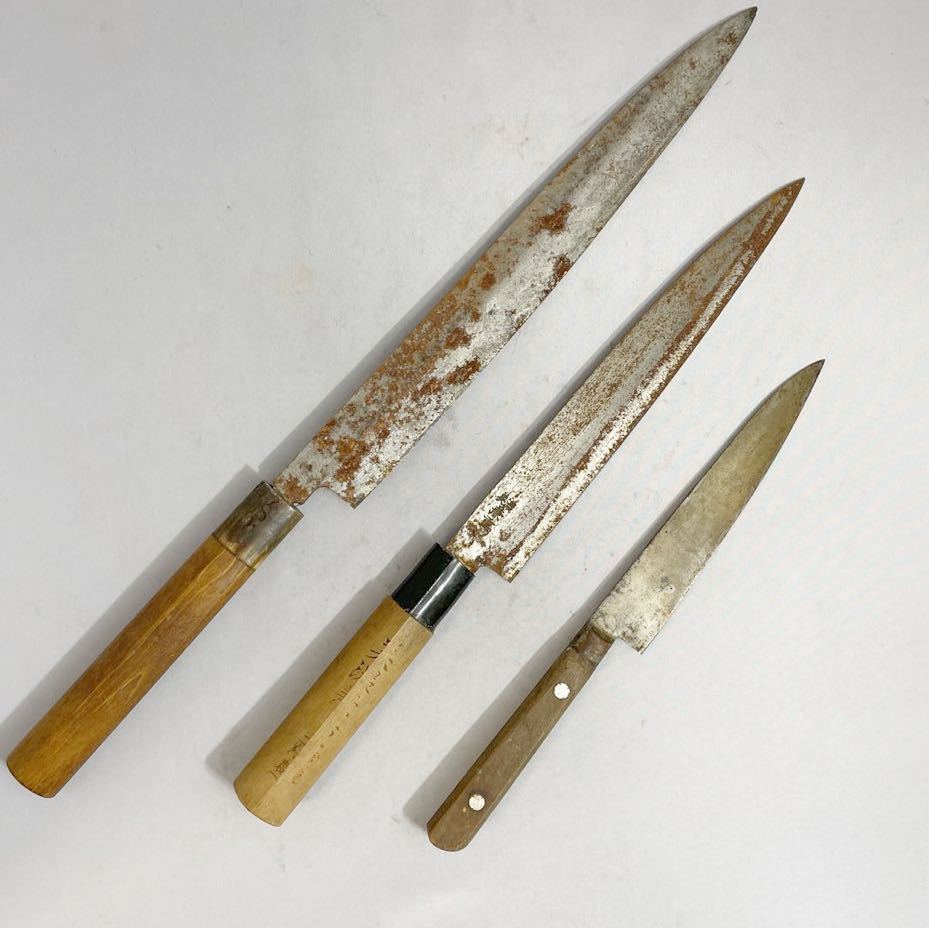 【お買い得，人気SALE】 NN0707 384 現状品 レア 和包丁 刺身包丁 包丁 刃物 美濃 兼重 龍蔵 銘有 現状品 調理器具 3点セット まとめて 1円〜(刺身包丁)｜売買されたオークション情報、yahooの商品情報をアーカイブ公開 - 包丁