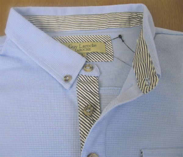 新品! Guy Larocheのメンズ長袖ポロシャツ サックス G250 M