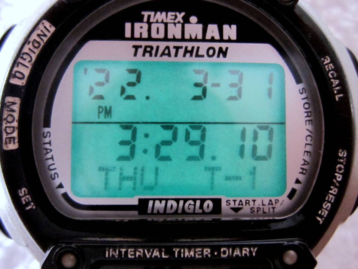 TIMEX IRONMAN 100LAP INDIGLO メンズ メタルバンド 銀 黒 レア 稼動 