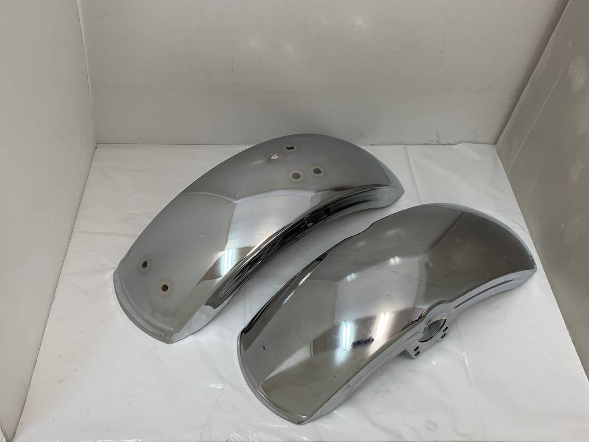 難あり　未使用　ダックスノーマルタイプ　メッキ前後フェンダー 