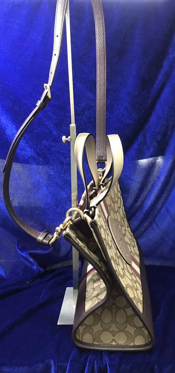 【3173-4】　COACH コーチ シグネチャー 2way ミニハンドバッグ ショルダーバッグ