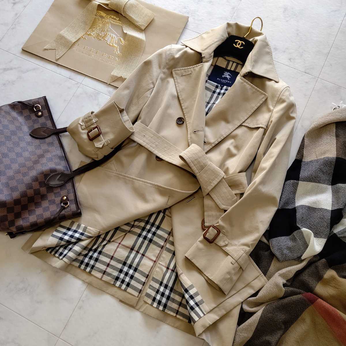 Burberry Londonトレンチコート ハニーベージュ ノバチェック 36
