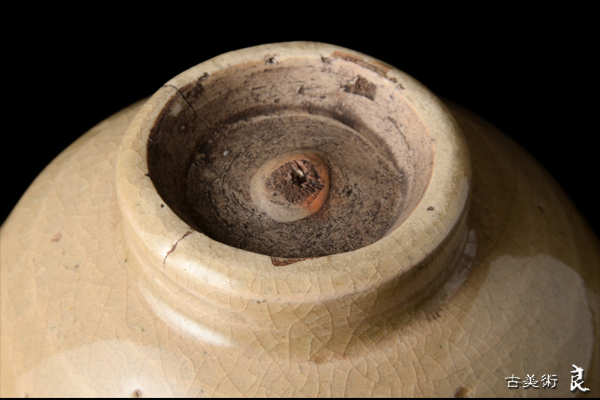 d1443▽良▽明時代龍泉窯青磁人形手茶碗 検 茶道具煎茶道具