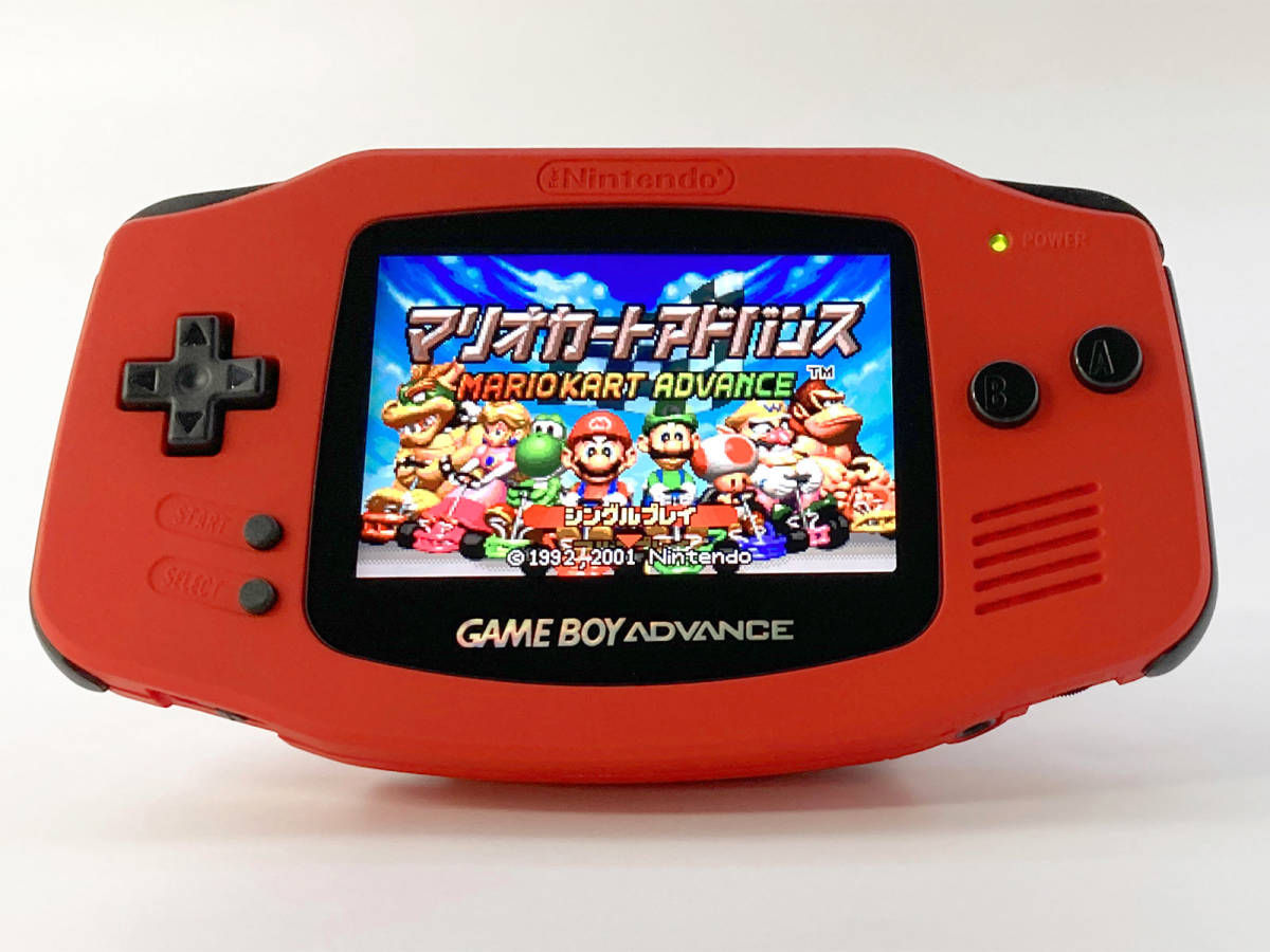 ゲームボーイアドバンス RetroSixシェル フルカスタム Funnyplaying IPS V2 プレステージシリーズ　パールレッド 送料無料!! フルカスタム GBA IPS液晶 RetroSix社製 パールピンク マットブラック