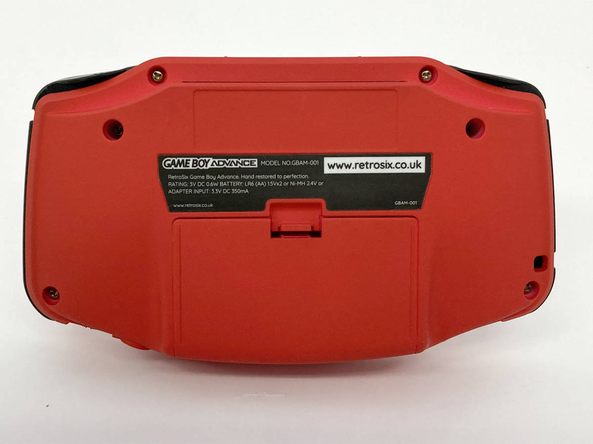 ゲームボーイアドバンス RetroSixシェル フルカスタム Funnyplaying IPS V2 プレステージシリーズ　パールレッド 送料無料!! フルカスタム GBA IPS液晶 RetroSix社製 パールピンク マットブラック