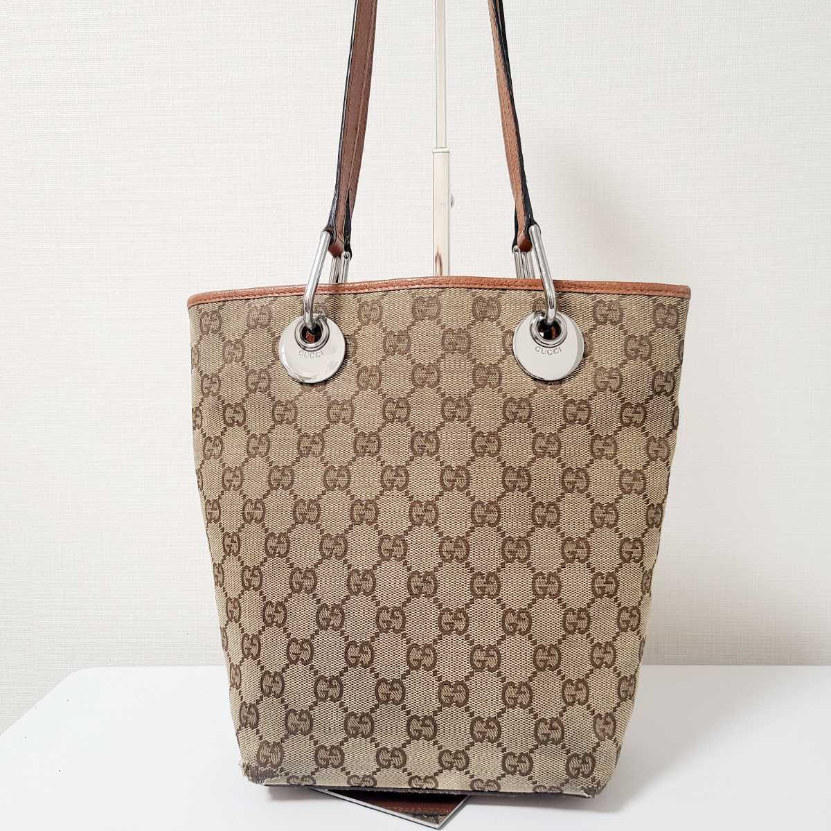 GUCCI - 極 美品 GUCCI グッチ GG 柄 GG キャンバス レザー 本革 GUCCI