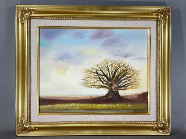 美術品・アンティーク・コレクション 古川益弘 二科会会員 油彩画 額装
