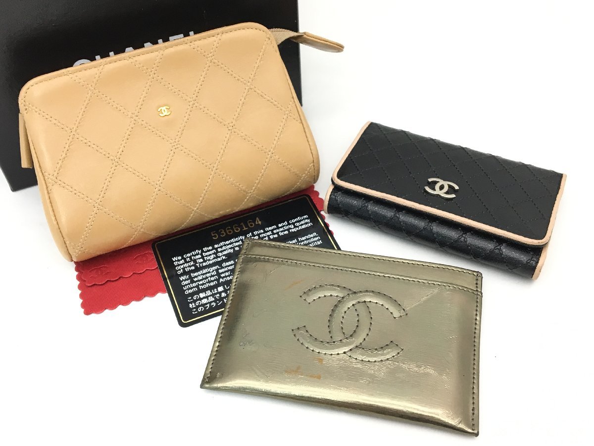 【品質保証，定番】 CHANEL ココマーク レザー カードケー/ポーチ/キーケース 3点まとめ(服飾小物)｜売買されたオークション情報、yahooの商品情報をアーカイブ公開 - オークファン 服飾小物