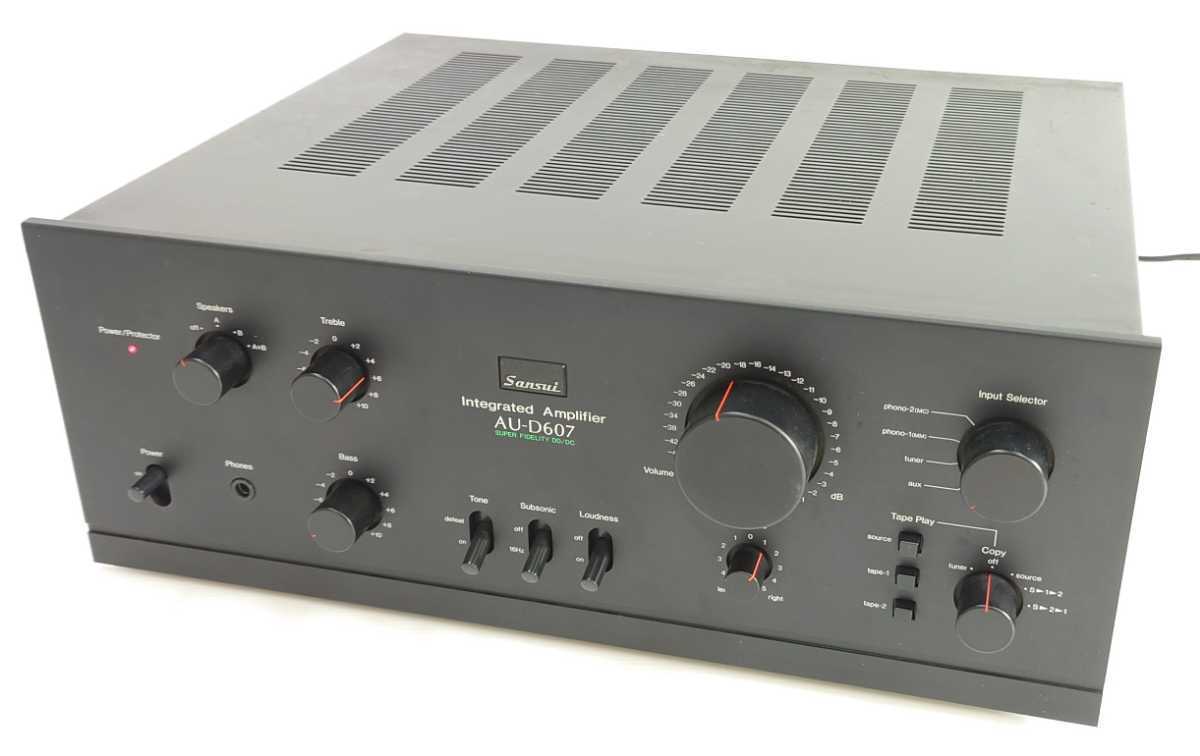【BK-1100】 SANSUI Integrated Amplifier AU-D607 サンスイ 山水 プリメインアンプ インテグレーテッド アンプ 音響機器 通電OK