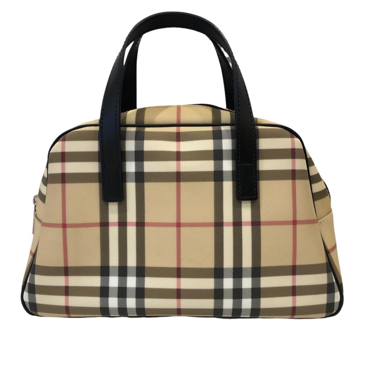 バーバリー BURBERRY ノバチェック キャンバス レザー ミニトート