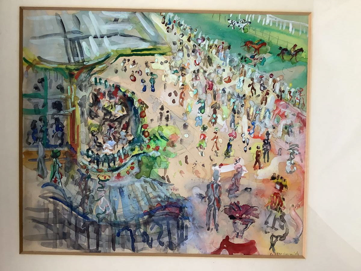 コンスタンティン テレスコビッチ ロシア人 美しい色調の水彩画 遊園地 