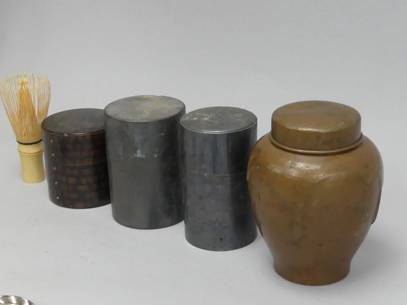 sz94 西山堂 茶筒 茶壺 いぶし銀 銅茶壺 煎茶器 茶道具 まとめて