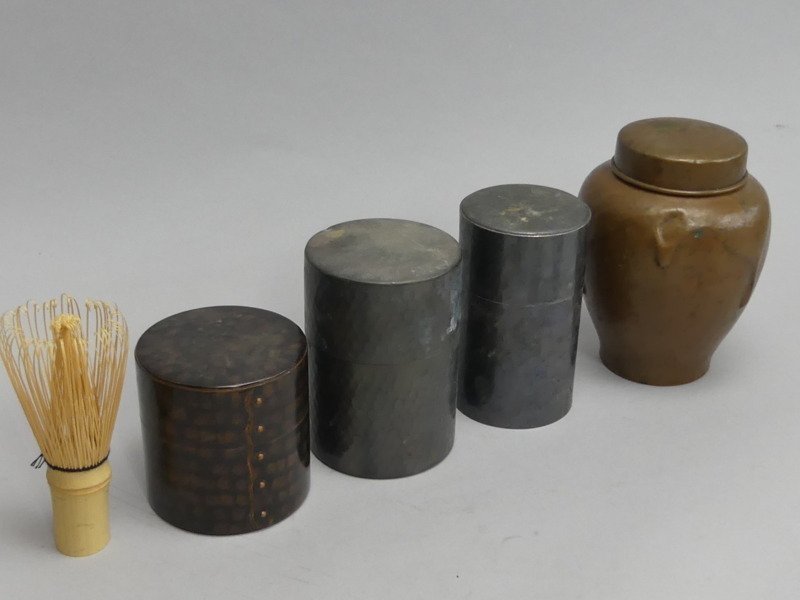 sz94 西山堂 茶筒 茶壺 いぶし銀 銅茶壺 煎茶器 茶道具 まとめて