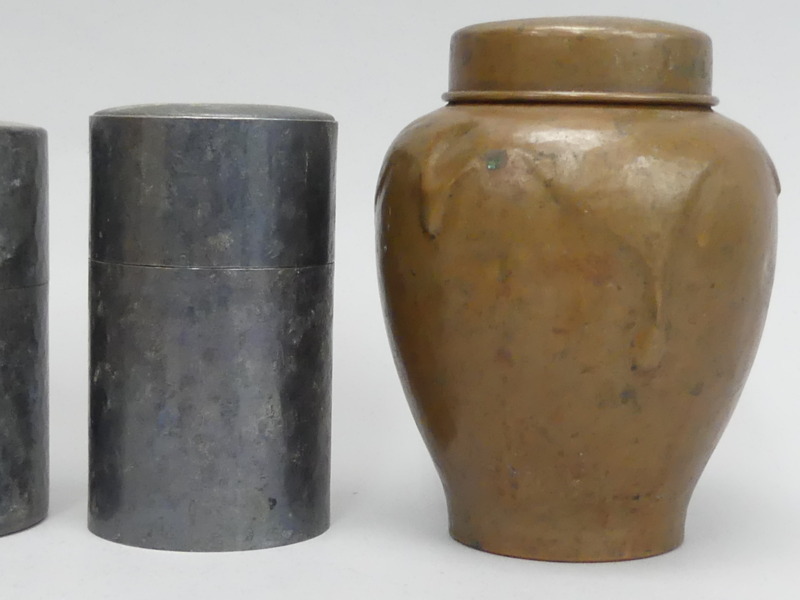 sz94 西山堂 茶筒 茶壺 いぶし銀 銅茶壺 煎茶器 茶道具 まとめて