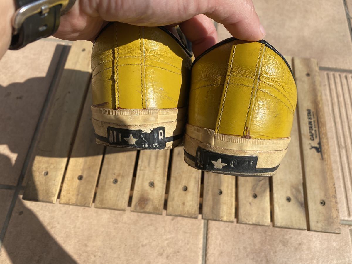 CONVERSE 日本製 27.5cm 本皮 レザーイエロー コンバース ワンスター 