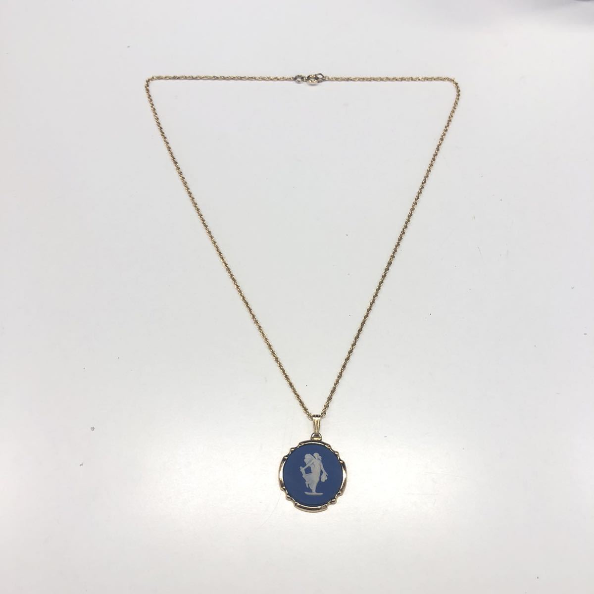 カメオ ウェッジウッド ネックレス WEDGWOOD - ジャスパー ゴールド 