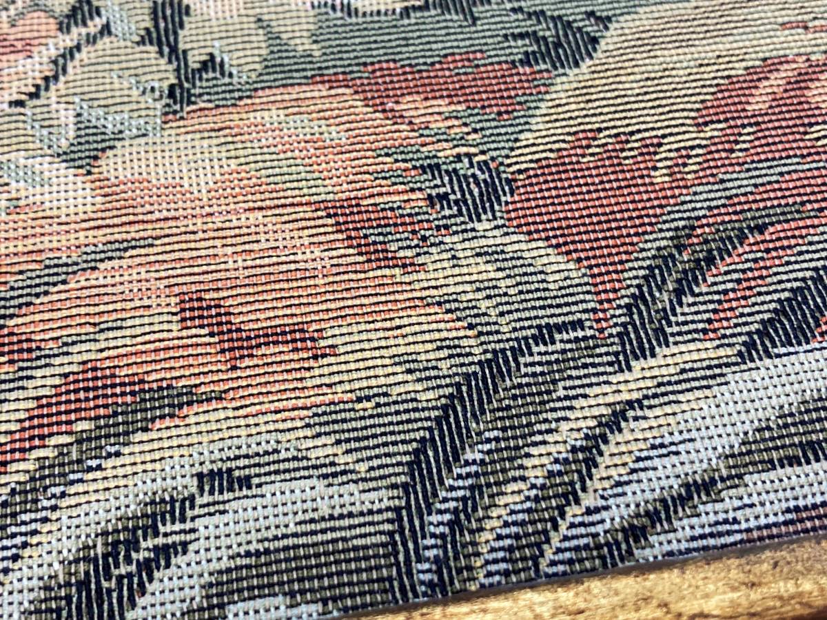 純正入荷 ☆【アンティーク】ゴブラン織 壁掛け額絵 山羊 子供達 約52