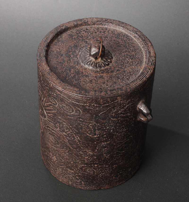 辻与次郎 時代雲竜釜(茶道具 風炉用 茶釜 茶の湯釜 鋳物 金工 京釜)