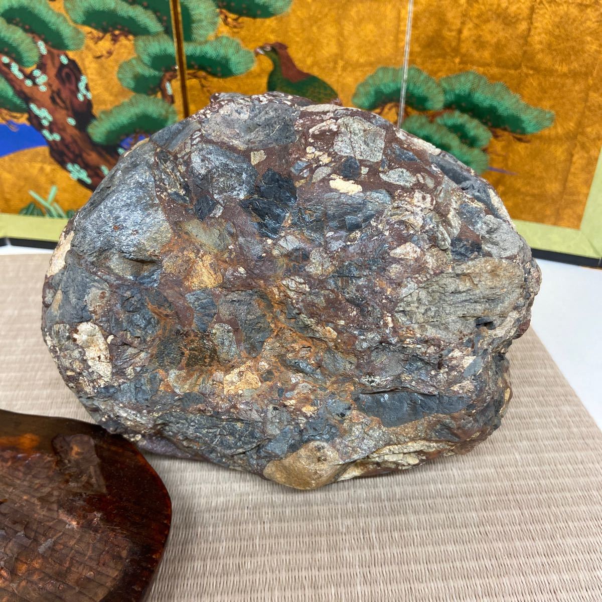 飛騨高山 荒城川の川ズレ五色石 8.33kg ☆ 鑑賞石 五色石 自然石(原石