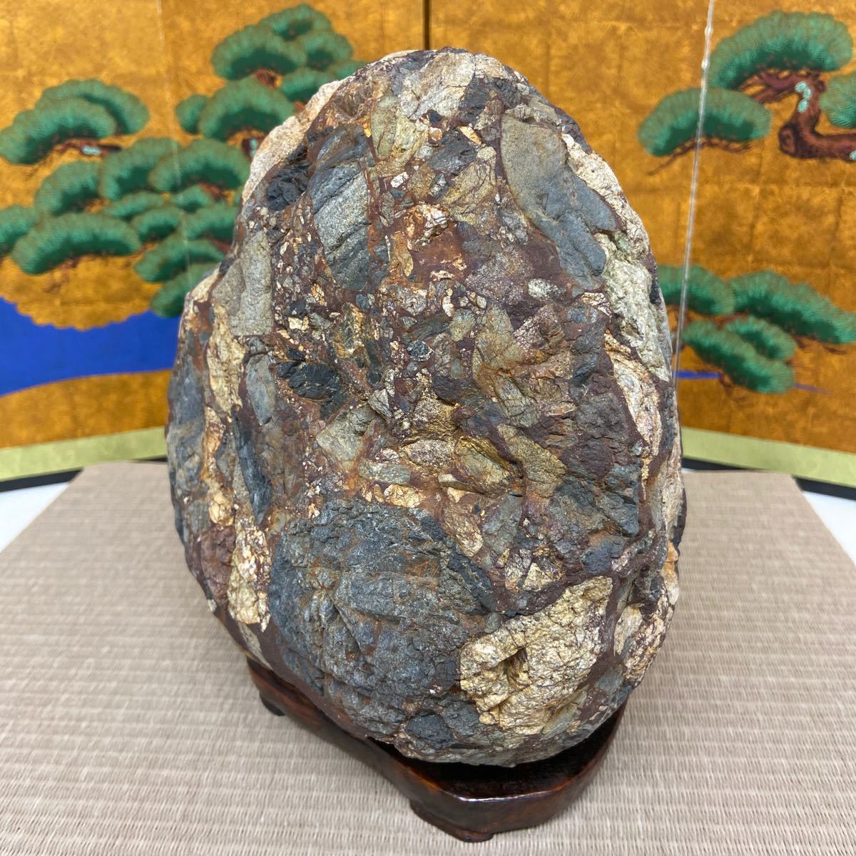 飛騨高山 荒城川の川ズレ五色石 8.33kg ☆ 鑑賞石 五色石 自然石(原石