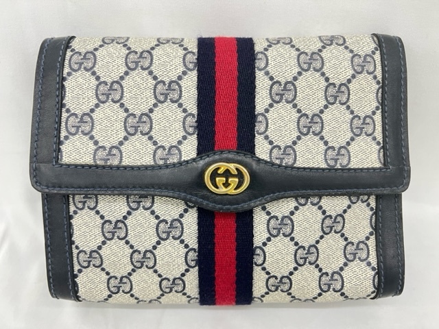 GUCCI　グッチ　オールドグッチ　シェリーライン　GG柄　クラッチ　セカンド　バック　グレー　37-039-3087　　　　8