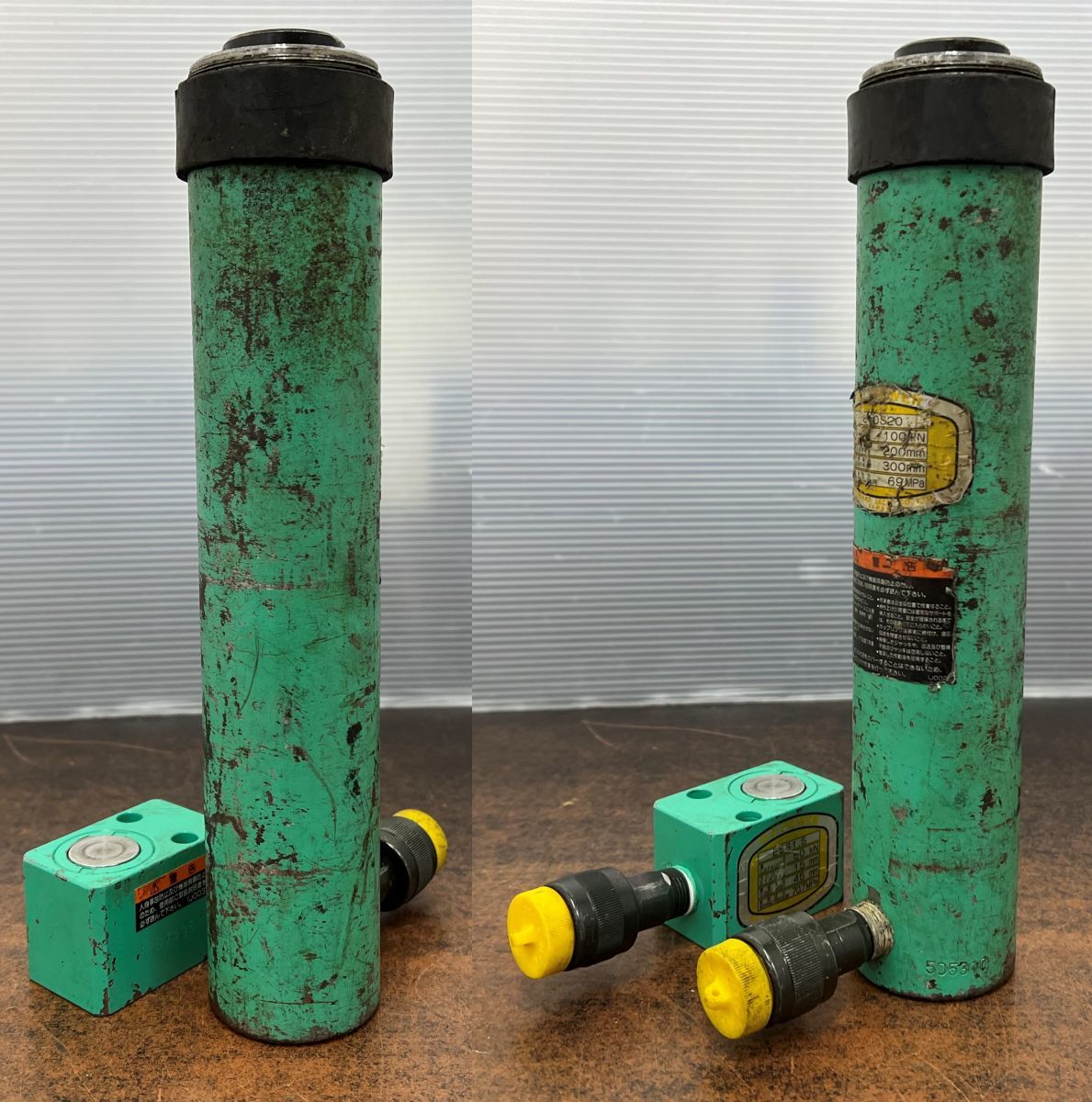 引取限定】大阪ジャッキ TWA-0.7 ハンドポンプ ジャッキ4個付属 E10S20