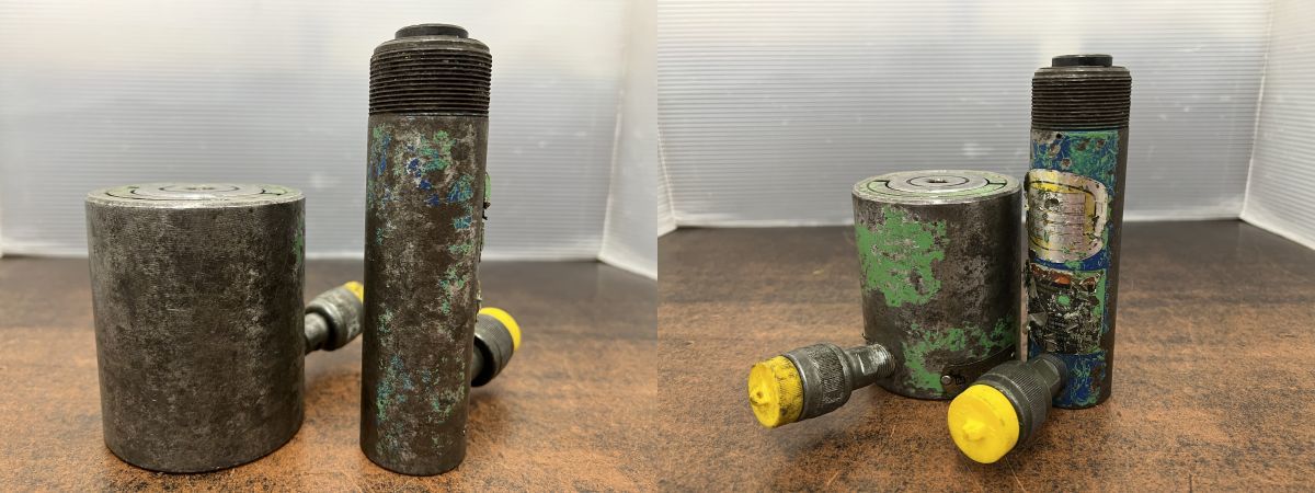 引取限定】大阪ジャッキ TWA-0.7 ハンドポンプ ジャッキ4個付属 E10S20