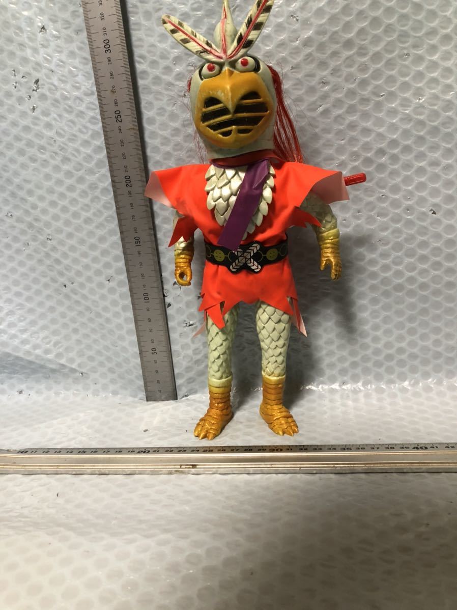 旧バンダイ 面取れソフビ 変身忍者嵐 32cm 昭和当時物 特撮 1970年代  