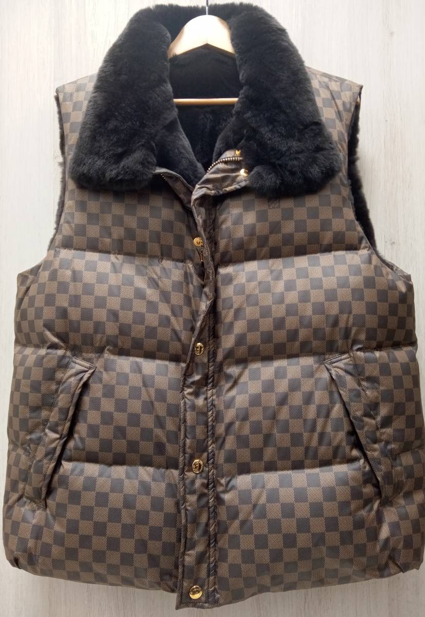  ラビットファー LOUIS VUITTON／ダミエ ／RM092D／リバーシブル ダウンベスト 衣料(服飾小物)｜売買されたオークション情報、yahooの商品情報をアーカイブ公開 - オークファン 服飾小物