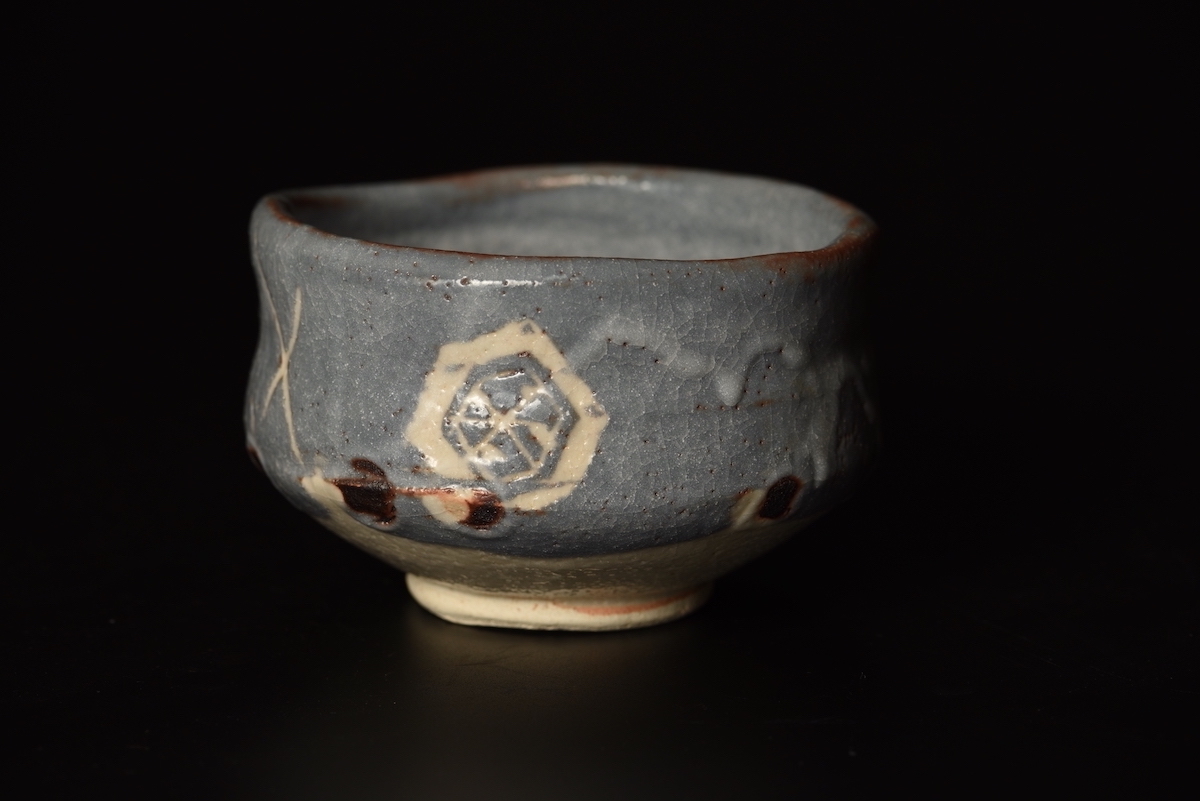 RE】鼠志野茶碗 大嶋久興作 検索:美濃_黄瀬戸_茶道具_名工_人間国宝 