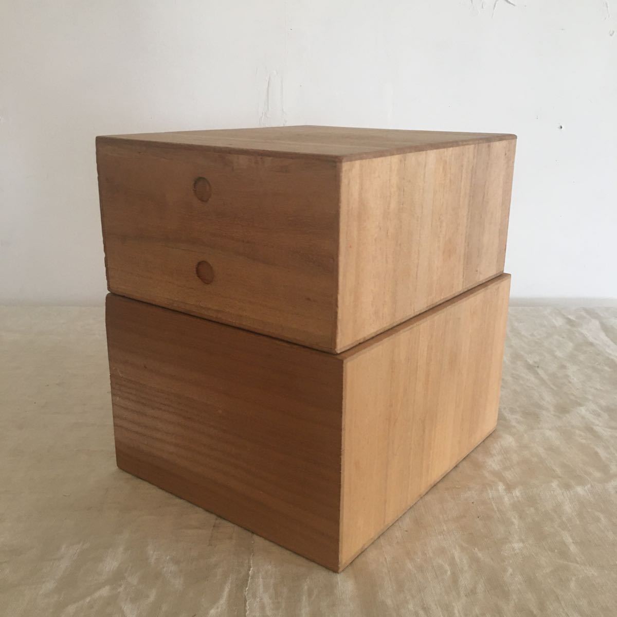 ヴィンテージ 木製 2段 小引き出し 2セット チェスト 木箱 引出