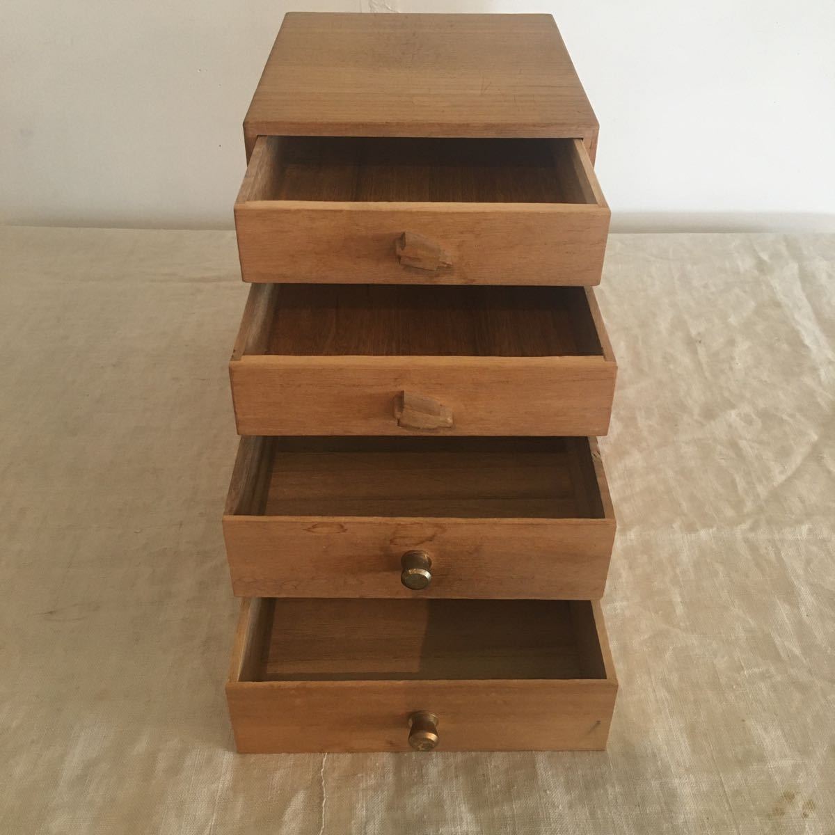 ヴィンテージ 木製 2段 小引き出し 2セット チェスト 木箱 引出