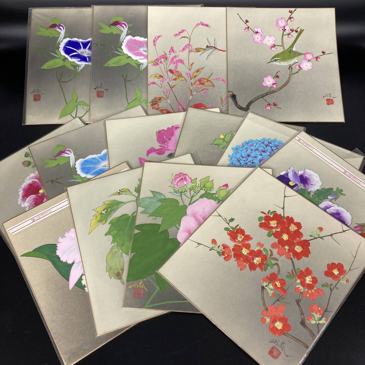 色紙絵『平野　勝』7枚セット 色紙絵『平野勝』7枚セット