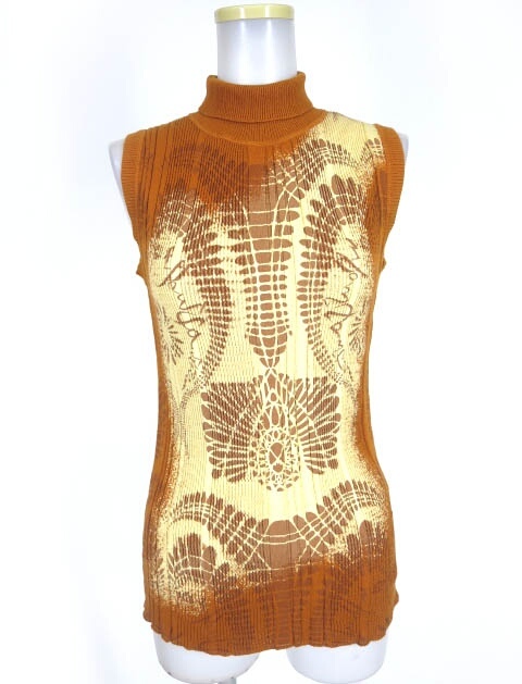 【限定SALE，人気SALE】 Jean Paul GAULTIER FEMME 総柄タートルネックノースリーブニットセーター / ジャンポールゴルチエフェム B47105(その他)｜売買されたオークション情報、yahooの商品情報をアーカイブ公開 - オークフ 女性用