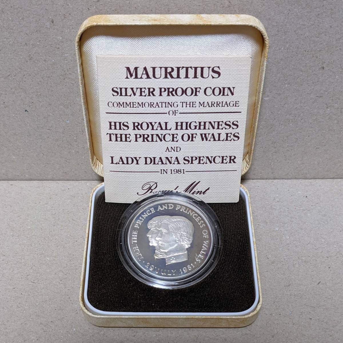 ダイアナ妃 ご成婚記念 プルーフ 銀貨 10ルピー 1981年 モーリシャス