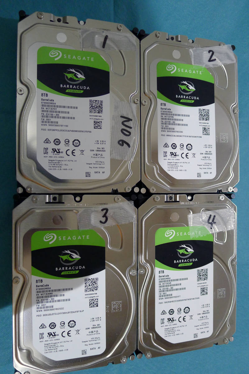 8TB HDD 4台セット Seagate 8TB BarraCuda Hard Drive Internal SATA HDD 3.5 Barracuda