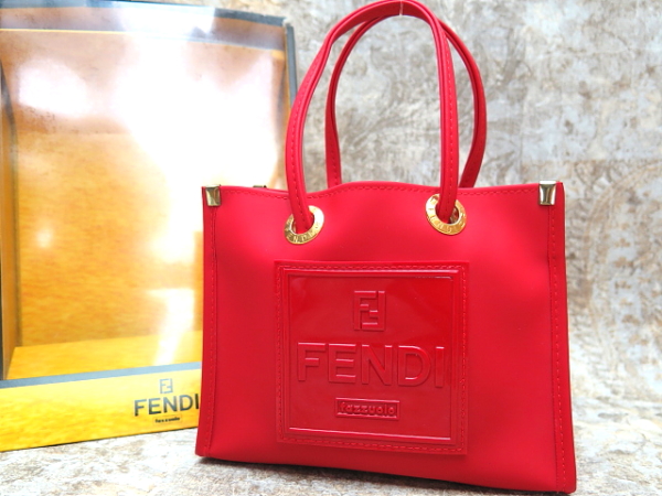 FENDI ビニールトートバッグ FENDI ミニ ビニール トート バッグ Red フェンディ 未使用品