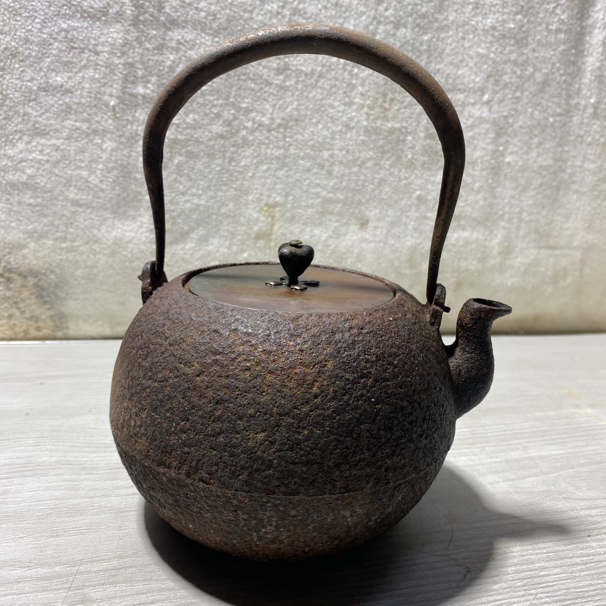 煎茶道具 龍文堂 刻印あり 年代不詳 鉄瓶 龍文堂 煎茶道具 #0593 刻印あり
