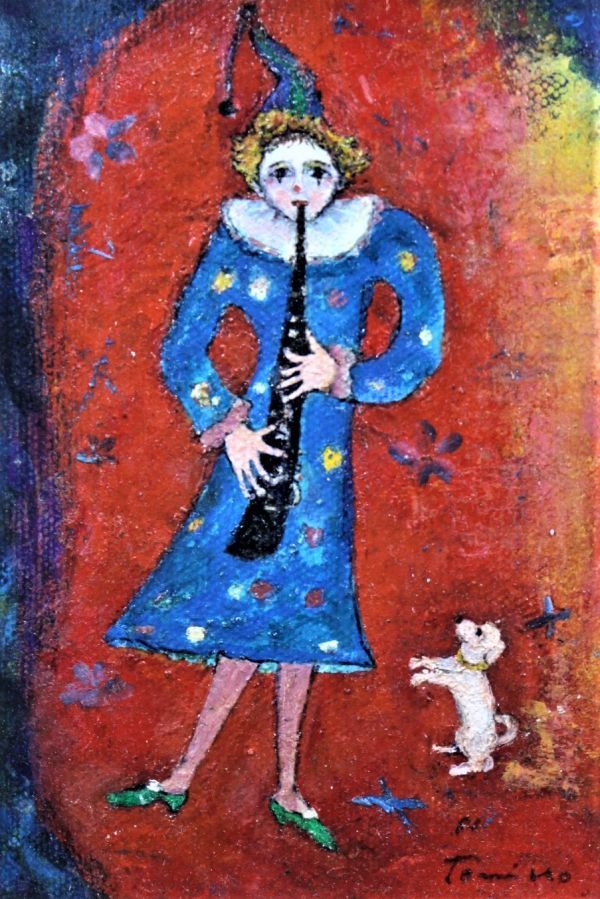 桃 国井 トミ子 躍子 真作 油彩sm 楽器を吹くピエロの女の子と踊る犬 作者特定 きず 人物画 売買されたオークション情報 Yahooの商品情報をアーカイブ公開 オークファン Aucfan Com