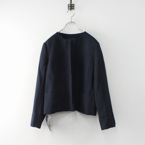 お買い得，新作 品 大きいサイズ green label relaxing グリーンレーベルリラクシング ツイード ノーカラージャケット 46/ネイビー 2400012780682(XLサイズ以上)｜売買されたオークション情報、yahooの商品情報をアーカ XLサイズ以上
