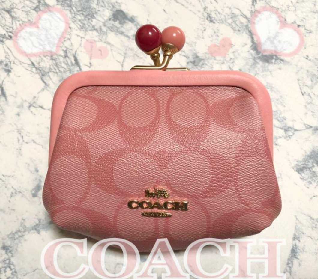 コーチ COACH キスロック がま口 ピンク コインケース 小銭入れ コイン ブラック ミディアム ウォレット １円スタート☆新品未使用COACH 未使用品・キスロック G6913コーチ&frasl;COACH 大きめ ハンドバッグ