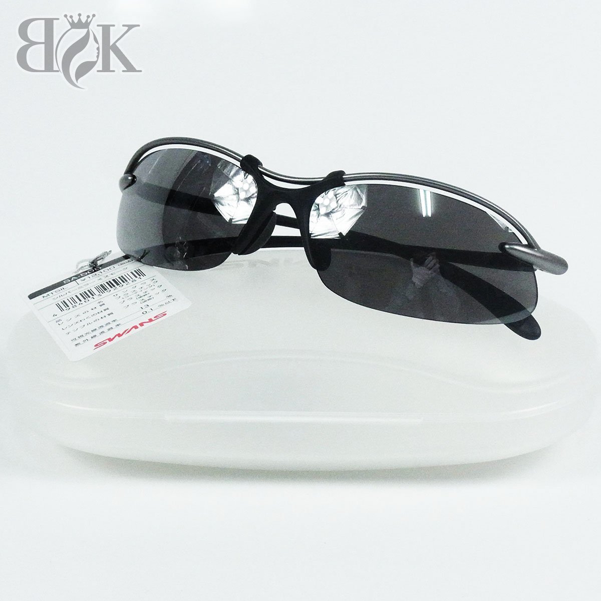 未使用品 スワンズ サングラス SA-505 シルバーミラー×スモーク 定価12，100円（税別）日本製 MADE IN JAPAN ケース 付属 SWANS ♪