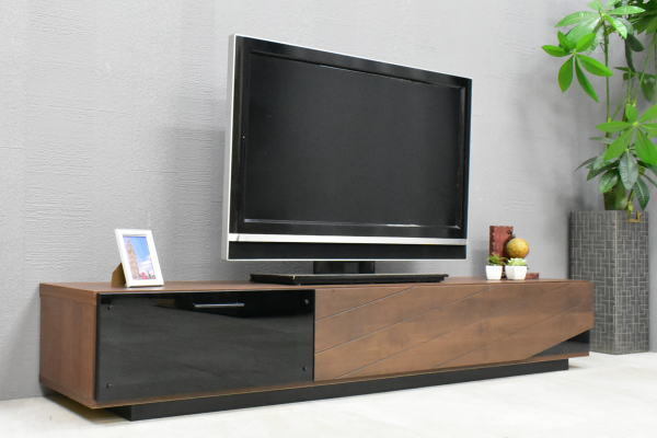 アルダー無垢 テレビボード 完成品 0 MINT テレビボード「マルク」木部:ウォールナット材⁄天板:セラミック QD27H=【地域限定送料無料 未使用品 1円~】アルダー無垢国産ワイドテレビボード 幅180cm【日本製ローボードTV台outlet家具赤字覚悟】