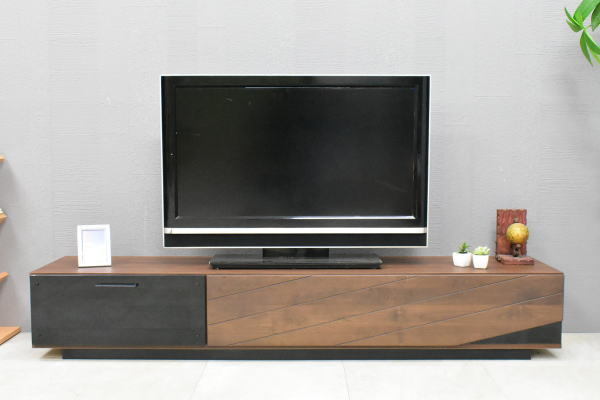 アルダー無垢 テレビボード 完成品 0 MINT テレビボード「マルク」木部:ウォールナット材⁄天板:セラミック QD27H=【地域限定送料無料 未使用品 1円~】アルダー無垢国産ワイドテレビボード 幅180cm【日本製ローボードTV台outlet家具赤字覚悟】